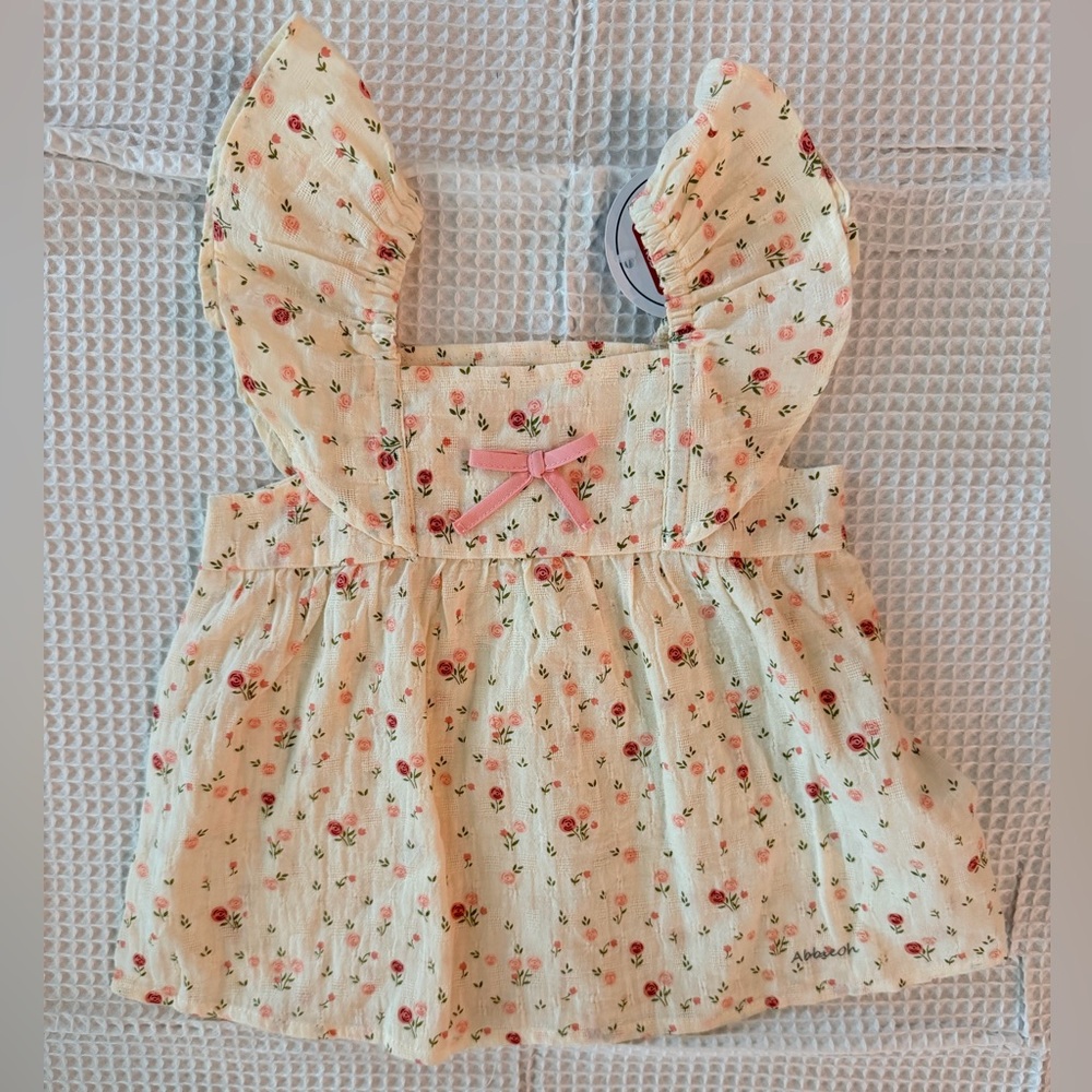 Floral Cream Tank Top for Kids
